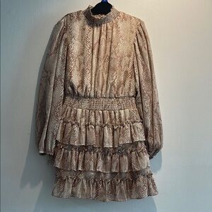 Express Brown Bishop Sleeve Dress Size Small